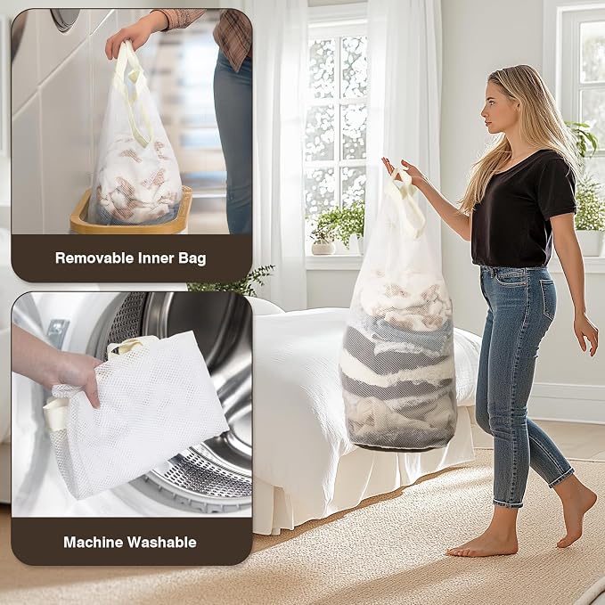 75L Slim Laundry Hamper with Lid, Dirty Clothes Hampers - Image 5