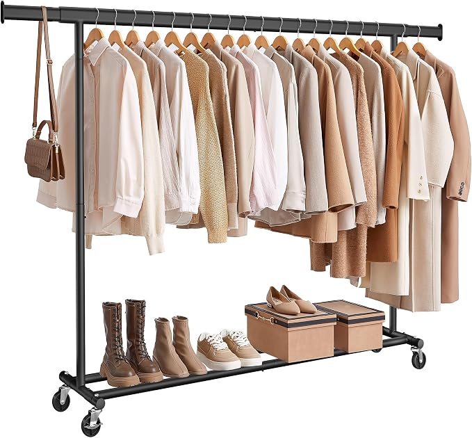 SONGMICS Clothes Rack with Wheels, Heavy-Duty Clothing Rack - Image 8