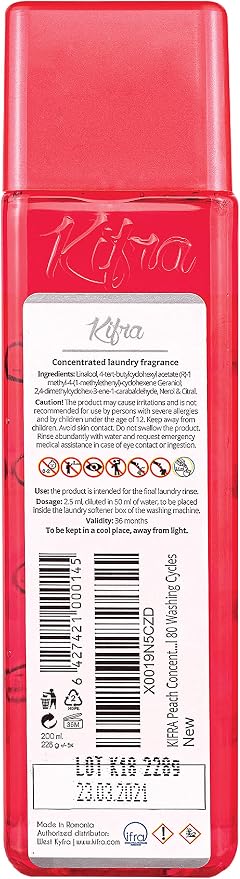 KIFRA PEACH Concentrated Laundry Fragrance 6.76 Fl Oz 200ml 80 Washing Cycles - Image 2