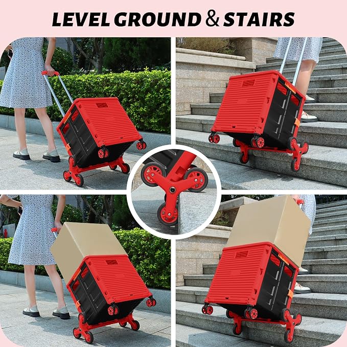 FELICON SELORSS Folding Utility Cart Portable Rolling Crate Handcart - Image 3