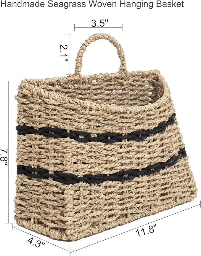 Handmade Seagrass Woven Hanging Basket - Image 5