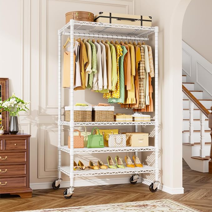 P9 Rolling Clothes Rack Heavy Duty, Clothing Racks - Image 8