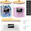 2+1 Pack Glass Laundry Pods Container & Acrylic Dryer Sheet Holder, Powder by Unknown