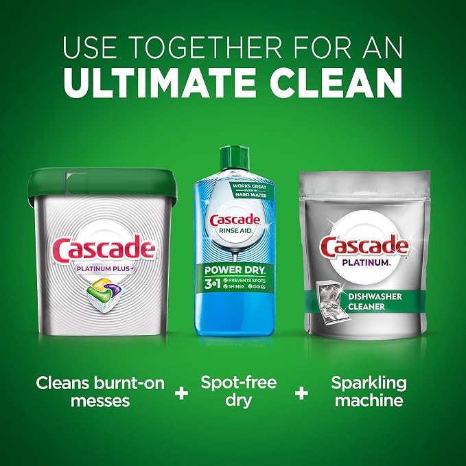 Cascade Platinum Dishwasher Pods, ActionPacs Dishwasher Detergent - Image 4