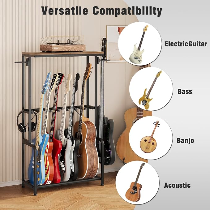 Guitar Stand for Multiple Guitars, Guitar Rack - Image 5