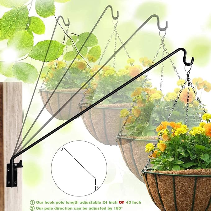 MIXXIDEA 2 Packs Heavy Duty Extended Reach Wall Mounted Deck Hook Wall Pole - Image 2