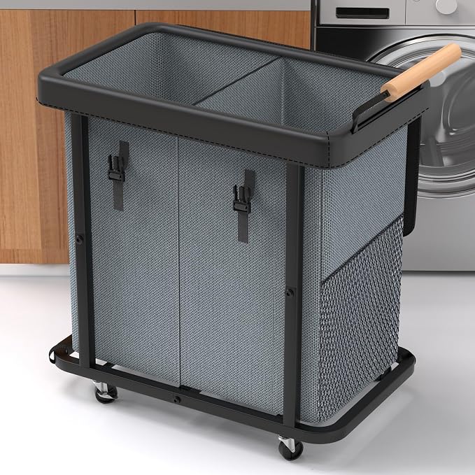 190L Extra Large Fashion Laundry Hamper 2 Section by Unlockyourhomestoragelife