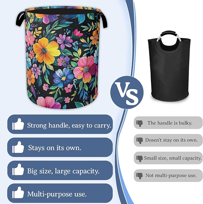 Vintage Spring Floral Laundry Hamper - Image 3