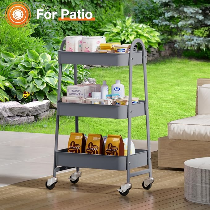 NEWBULIG 3-Tier Rolling Utility Cart - Image 7