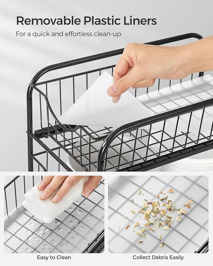 SONGMICS 2-Tier Pull Out Cabinet Organizers, Under Sink Organizer, Bathroom - Image 9