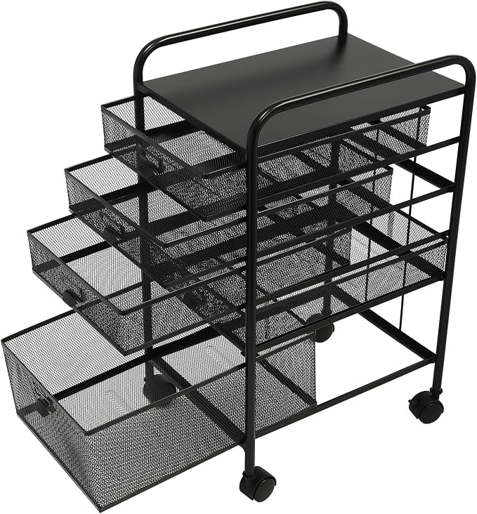 Rolling File Cabinet with 5 Drawers Craft Cart Organizer with Wheels Slim - Image 6