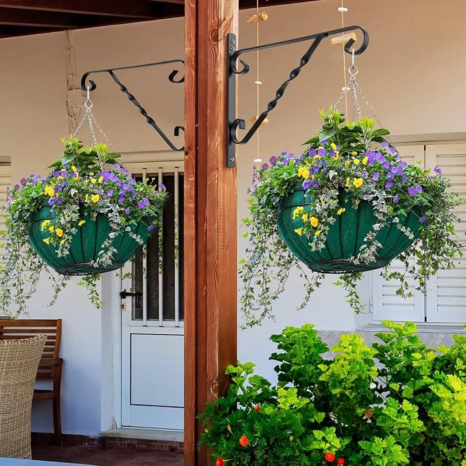 AMAGABELI GARDEN & HOME 2 Pack Hanging Plant Brackets Outdoor 14" Metal Fence - Image 4