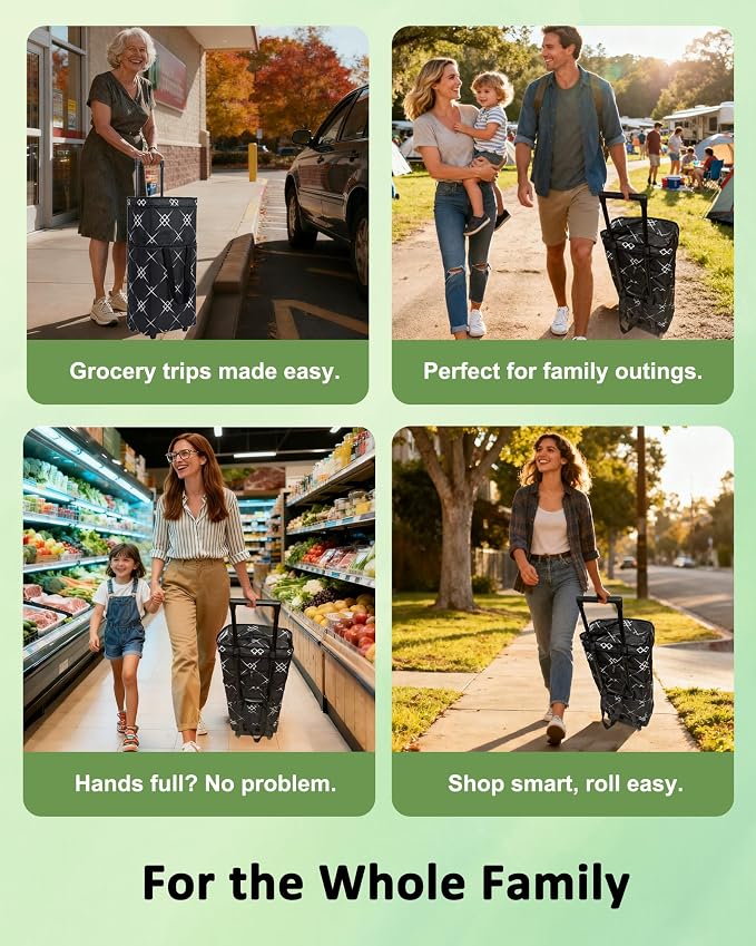 Foldable Rolling Bag, Portable Small Shopping Cart - Image 7