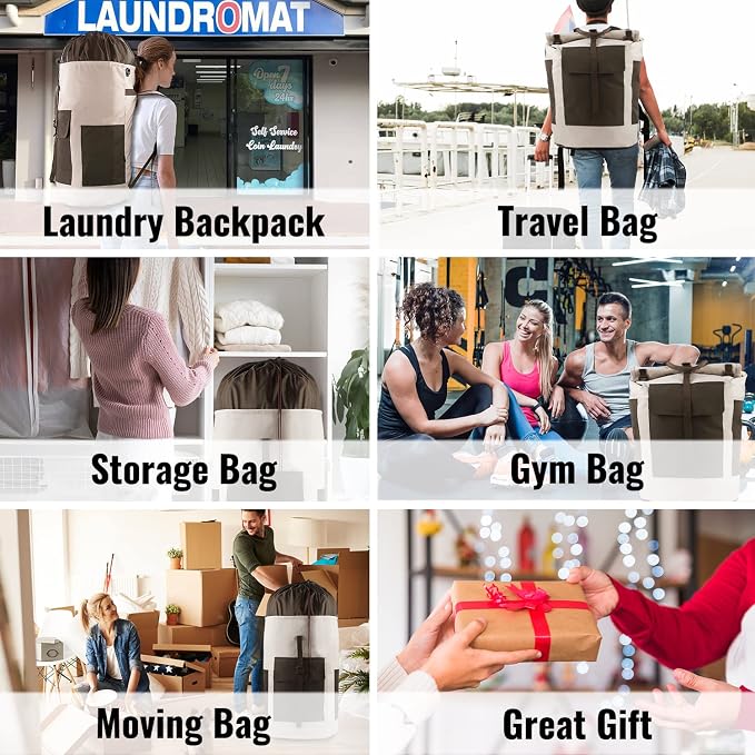 Laundry Bag Backpack, 125L Extra Large Laundry Backpack - Image 7