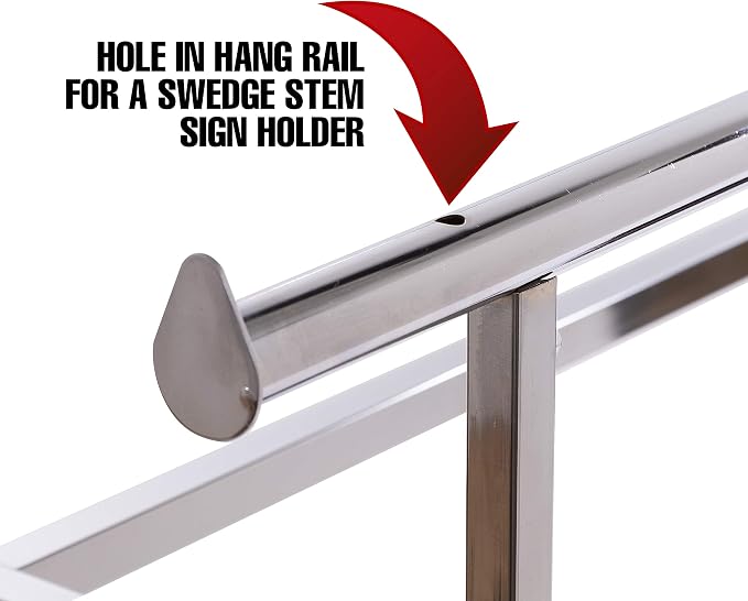 Econoco - Adjustable Heavy Duty Double Bar, Retail Clothing Rack, Rectangular - Image 4