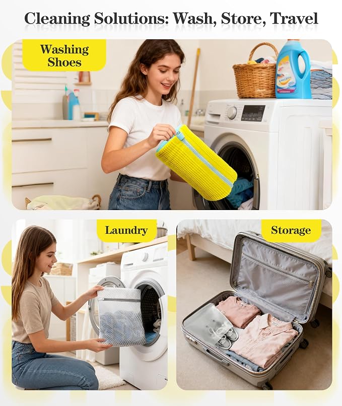 3-IN-1 Laundry & Shoe Washing Machine Bag Kit : Laundry Shoe Bag - Image 7