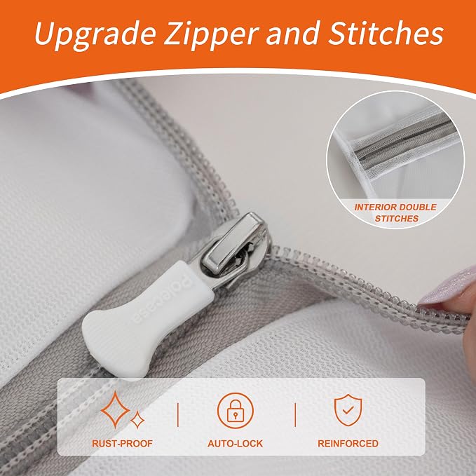 Polecasa 2Pcs 24 x 24 Inches Extra Durable Fine Mesh Laundry Bags - Image 5