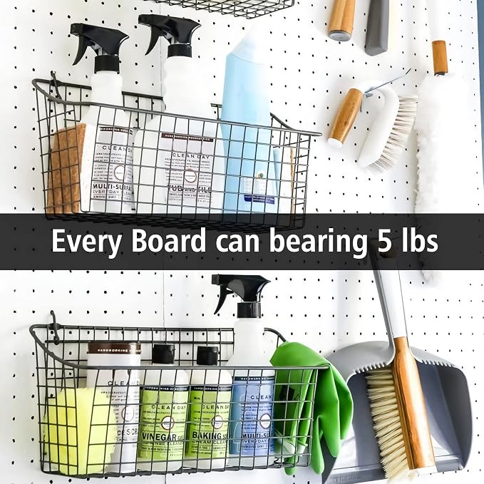 6Pcs Peg Board, Peg Board Wall Organizer Panels, ABS Pegboard - Image 6
