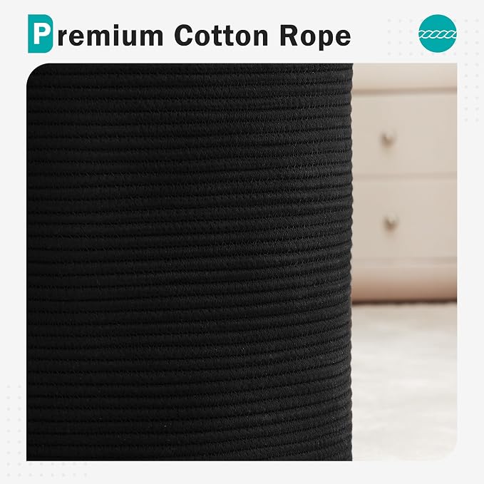Cotton Rope Laundry Hamper by YOUDENOVA, 72L - Image 9