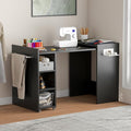 Folding Sewing Table, Wall Mount Sewing Machine Cabinet w/ Storage Shelves & by Kikihouse