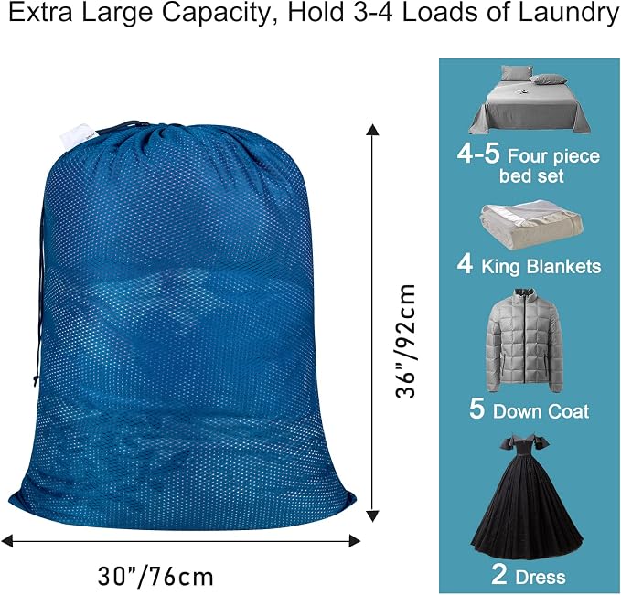 Polecasa Heavy Duty Extra Large Mesh Laundry Bags - Image 3