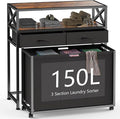 Laundry Hamper 3 Section, 150L Rolling Laundry Sorter Basket by Ollieroo