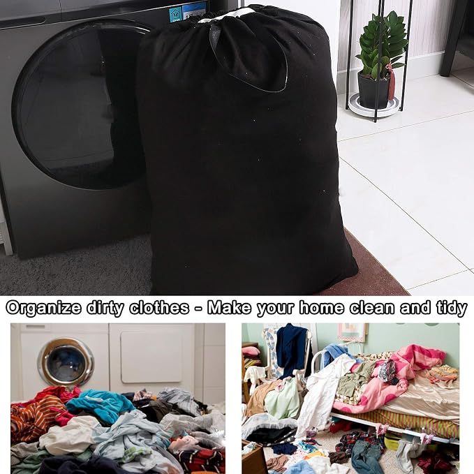Heavy Duty Laundry Bag with Drawstring and Handle, Extra Large Travel Dirty - Image 6