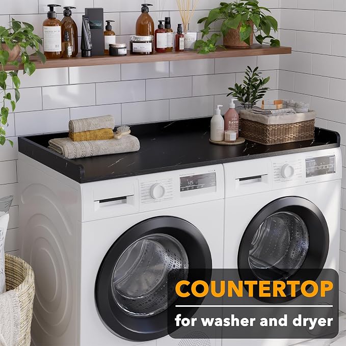 SpaceAid Washer Dryer Countertop, Laundry Wood Shelf Topper - Image 3