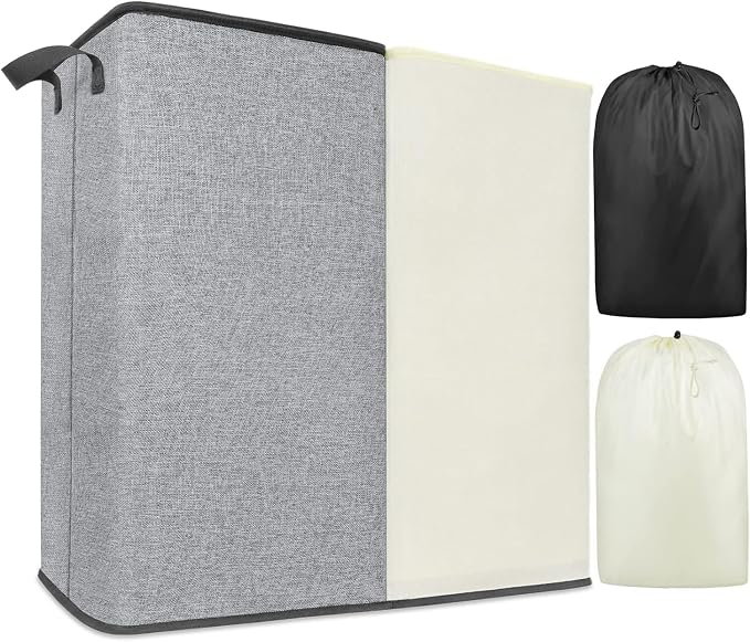 Large Hampers for Laundry 2 Compartment, Double Laundry Hamper 2 section for by SNIGJAT