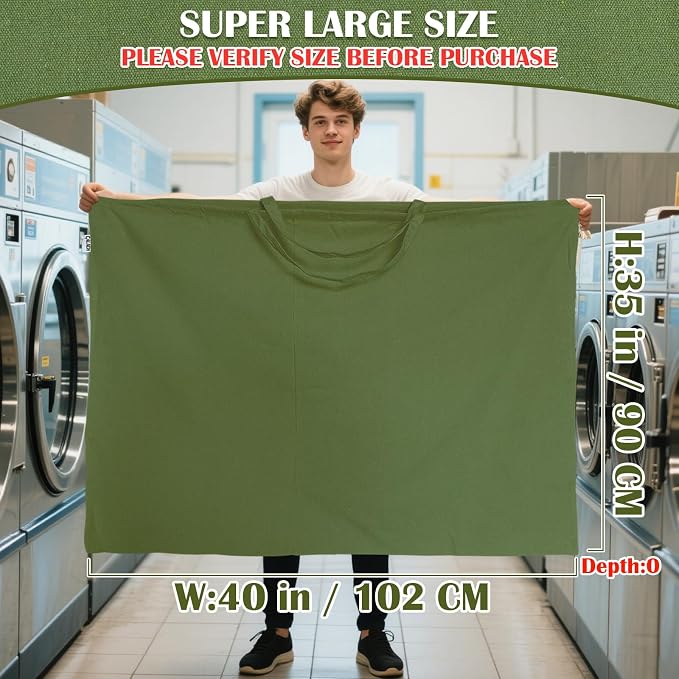 Canvas Laundry Bag 40"W x 35"H, Thick Canvas Laundry Bag - Image 3