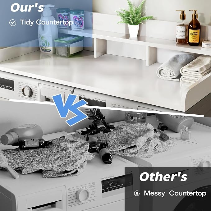 Washer Dryer Countertop with Shelf, Washer and Dryer Covers - Image 2