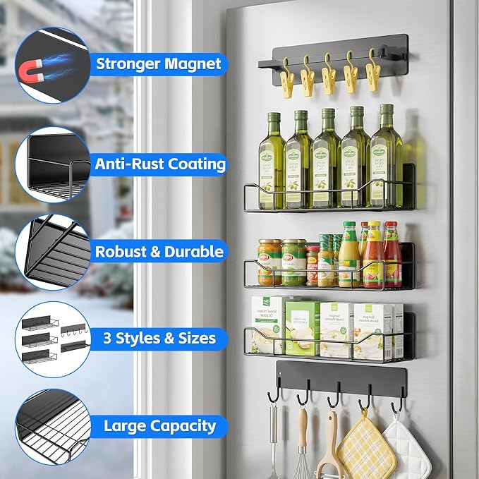 Magnetic Laundry Shelf Organizer, 5 Pack Magnetic Shelves - Image 6