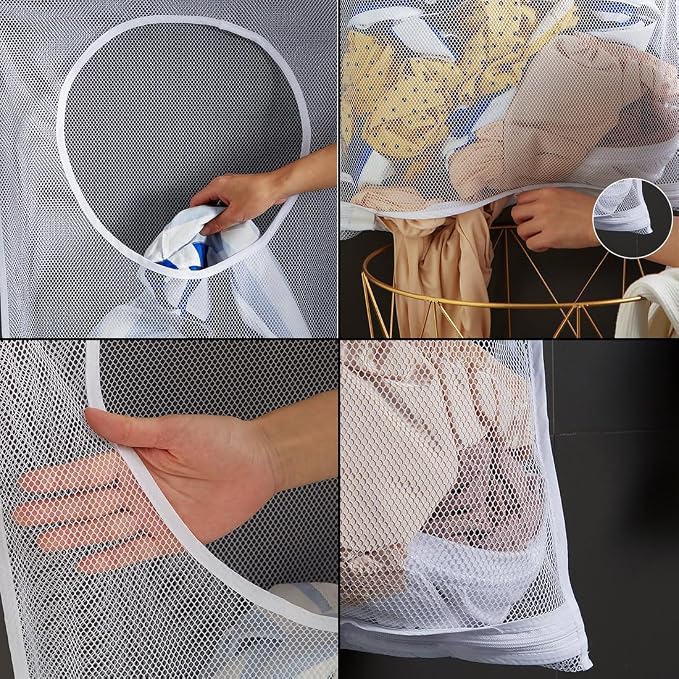 ZIIYAN 2 Pack Door Hanging Laundry Hamper Bag, Mesh Laundry Bag, Large Dirty - Image 5