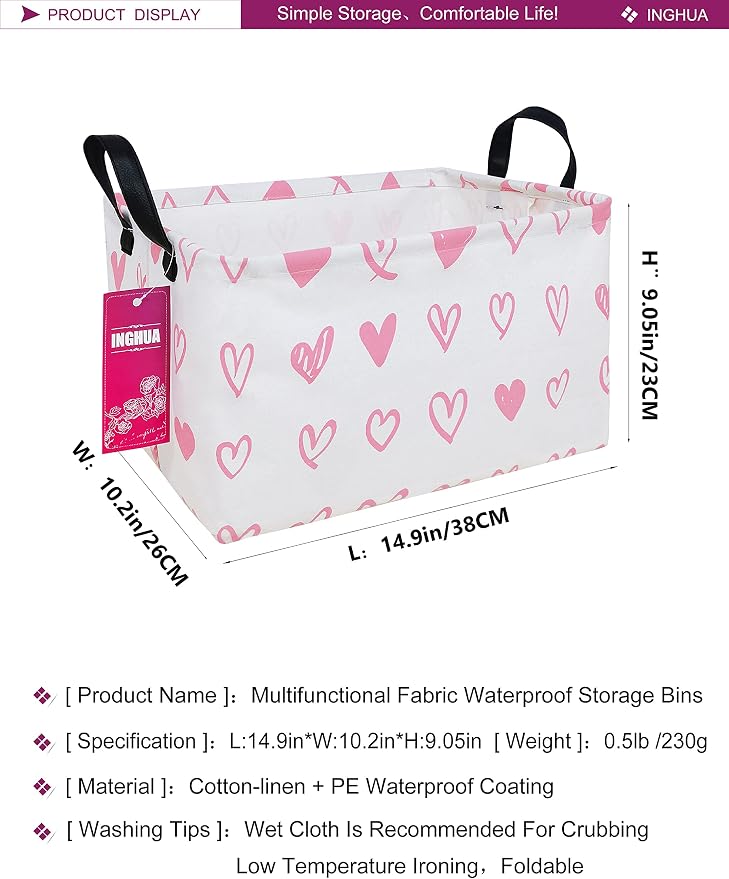 Rectangular Storage Basket Fabric Organizer Bin - Image 2