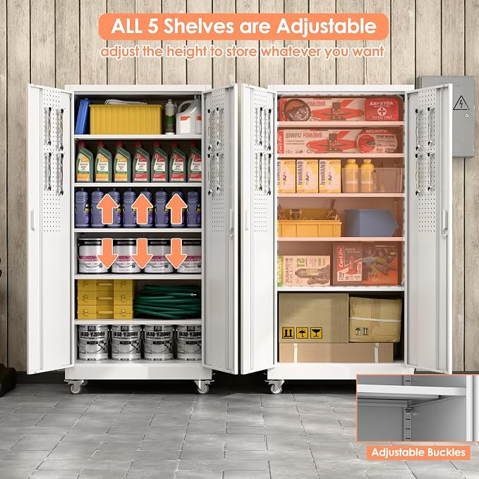 Aobabo Upgrade 71H''*34''W*18''D Metal Garage Storage Cabinet - Image 4