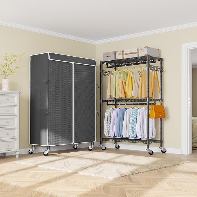 VIPEK R2C Medium Heavy Duty Clothes Rack Rolling Garment Rack - Image 2