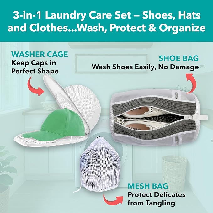 Shoe Washing Machine Bag Set – Double Shoe Laundry Bag - Image 2