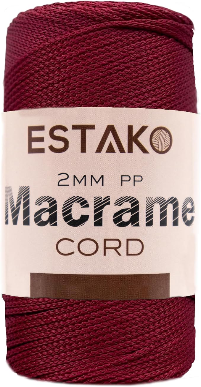 Estako 2 mm PP Polyester Macrame Cord 100% Polypropylene Perfect Supplies by Estako