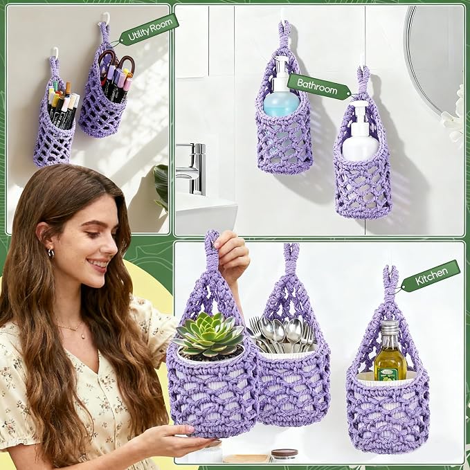 Macrame Wall Plant Hanger, Hanging Planter Basket Holder, Wall Planters - Image 5