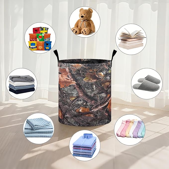 Camo Camouflage Laundry Basket Foldable Oxford Cloth Tote Bag Laundry Hamper - Image 4