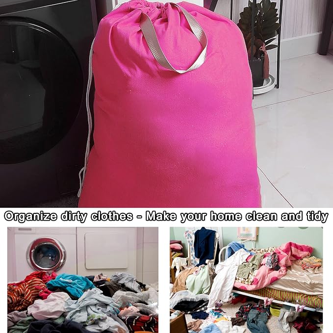 Heavy Duty Laundry Bag with Drawstring and Handle, Extra Large Travel Dirty - Image 6