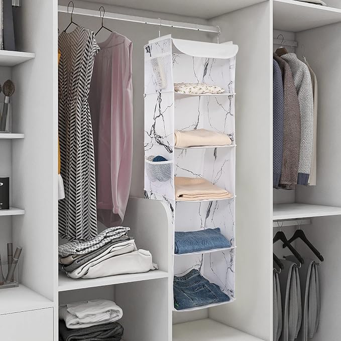 5 Shelves Hanging Closet Organizer, 2 Pack Hanging Storage - Image 4