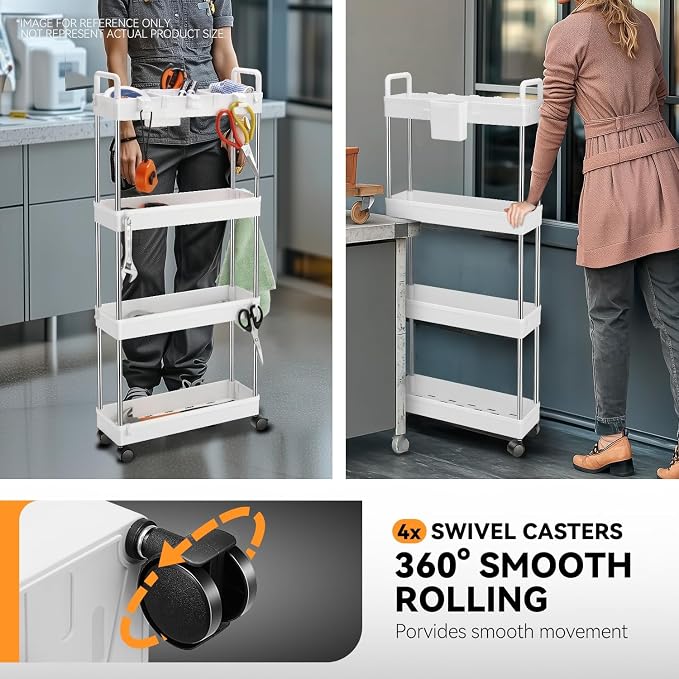 Auto Dynasty 4 Tier Slim Rolling Cart - Image 6