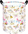 KUNRO Round Spring Butterfly Laundry Gift Basket Storage Hamper, Clothes by KUNRO