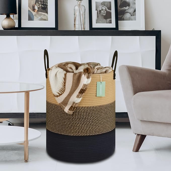 Large Blanket Basket, Tall Laundry Basket 65L, Nursery Hamper - Image 5