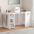 Folding Sewing Table, Wall Mount Sewing Machine Cabinet w/Storage Shelves & by Kikihouse