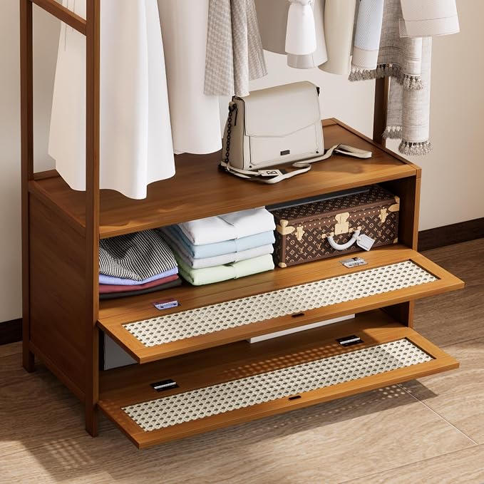 Garment Rack with Drawers, Cute Clothing Rack, Bamboo Clothes Rack, Clothes - Image 5