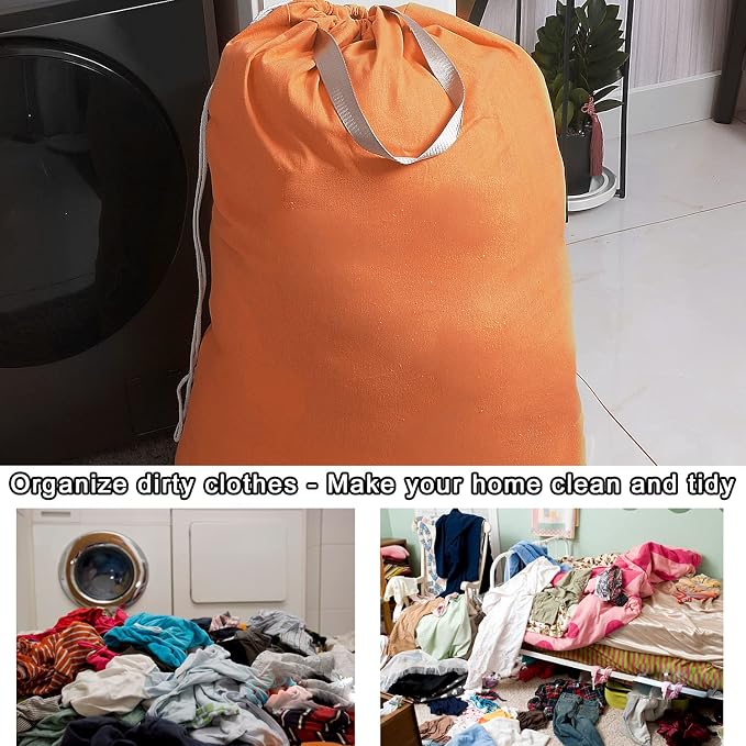 Heavy Duty Laundry Bag with Drawstring and Handle, Extra Large Travel Dirty - Image 6