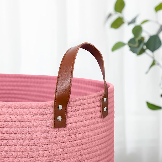 80L Large Rope Basket, Woven Rope Storage Basket - Image 3