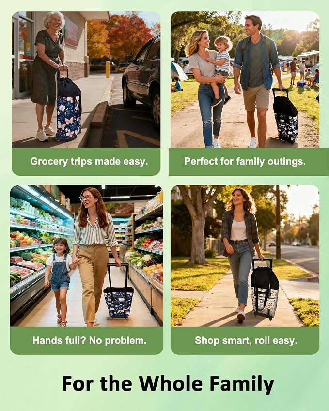 Foldable Rolling Bag, Portable Small Shopping Cart - Image 6